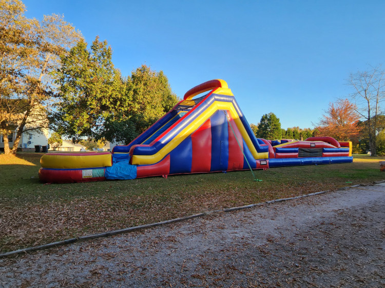 77ft slide/ Obstacle course Combo